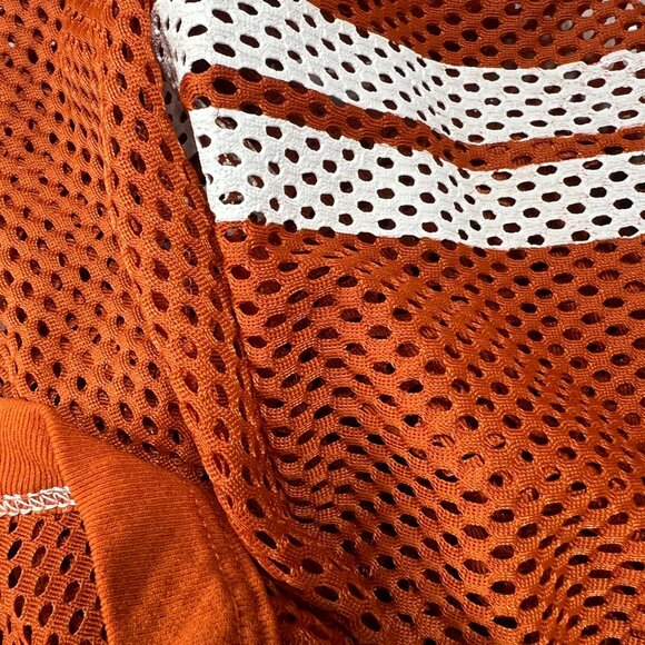 Vintage 1970s Football Jersey Mesh Semi Sheer Oversized Boyfriend T-Shirt Sporty - Picture 7 of 9